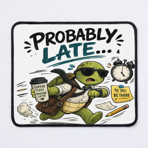 Item preview, Probably Late... – Funny Rushing Turtle Sticker designed and sold by Genzfirevibes.
