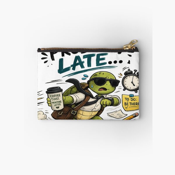 Item preview, Probably Late... – Funny Rushing Turtle Sticker designed and sold by Genzfirevibes.