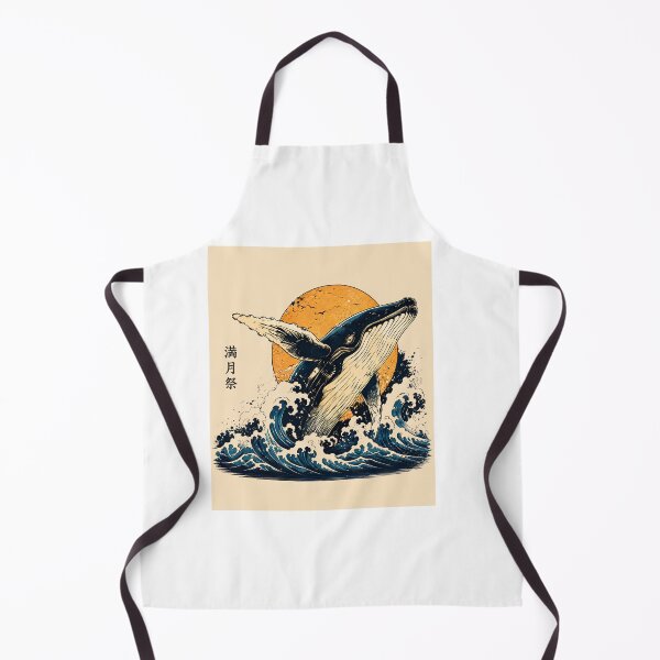 Item preview, Japanese Full Moon Festival Whale Great Wave Kanji Vintage Ukiyo-e Art T-Shirt designed and sold by QuirkyCloud Designs.