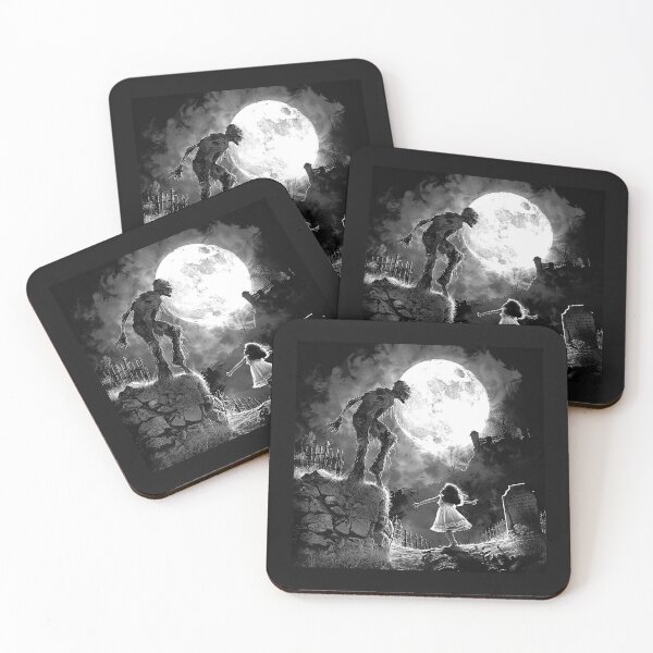 Item preview, Undead Monster and Ghost Girl Under Full Moon Gothic Horror Art designed and sold by inkoutninja.