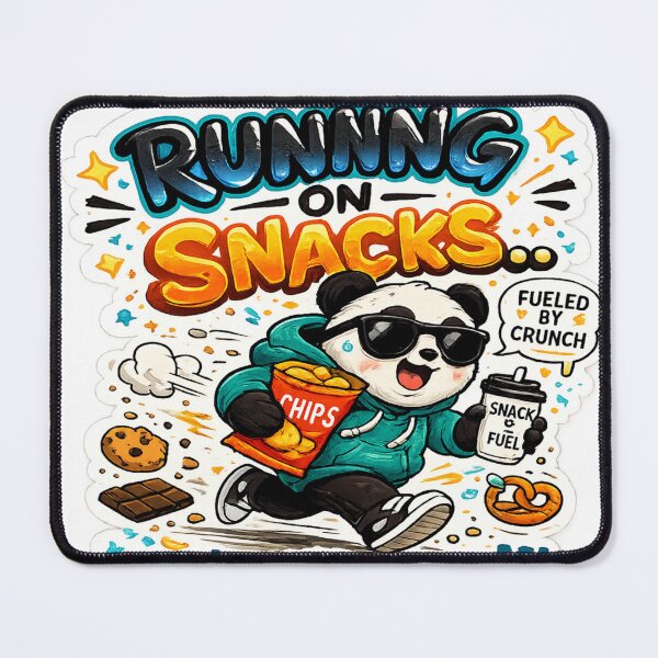 Item preview, Running On Snacks – Snack Lover Panda Sticker designed and sold by Genzfirevibes.