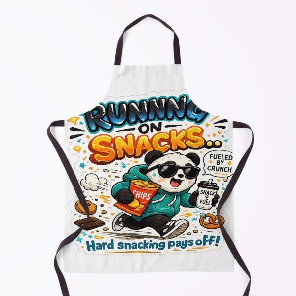 Item preview, Running On Snacks – Snack Lover Panda Sticker designed and sold by Genzfirevibes.