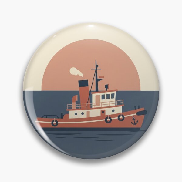Item preview, Vintage Tugboat Minimalist Maritime Poster designed and sold by DuckOddity.