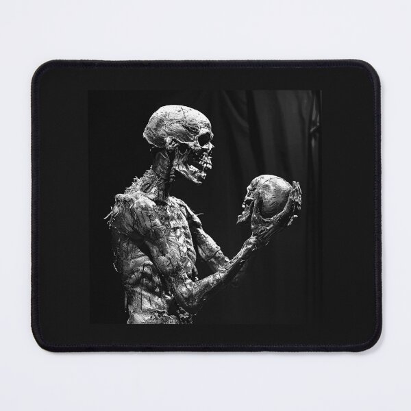 Item preview, Undead Skeleton Holding a Skull Dark Gothic Horror Art designed and sold by inkoutninja.