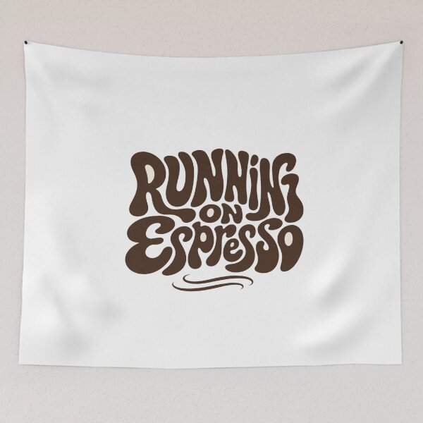 Item preview, Running on Espresso – Retro Coffee Lover Typography Art for Caffeine Fans, Energetic Vintage Design designed and sold by Bright Nest Studio.