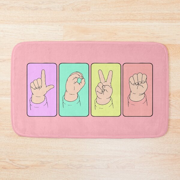 Item preview, ASL Love Sign Language Retro Pastel Pop Art designed and sold by snewen.