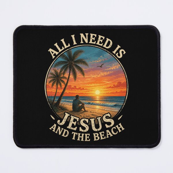 Item preview, All I Need is Jesus and The Beach Retro Christian Summer designed and sold by OlakunleOloroz.