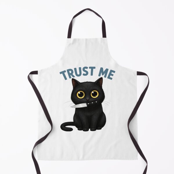 Item preview, Trust Me Black Cat with Knife - Creepy Cute Funny Cat T-Shirt Design designed and sold by PrintAura15.
