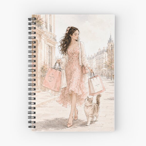 Item preview, Parisian Cat Walk – Feminine Watercolor Shopping Art designed and sold by AliceAndCats.