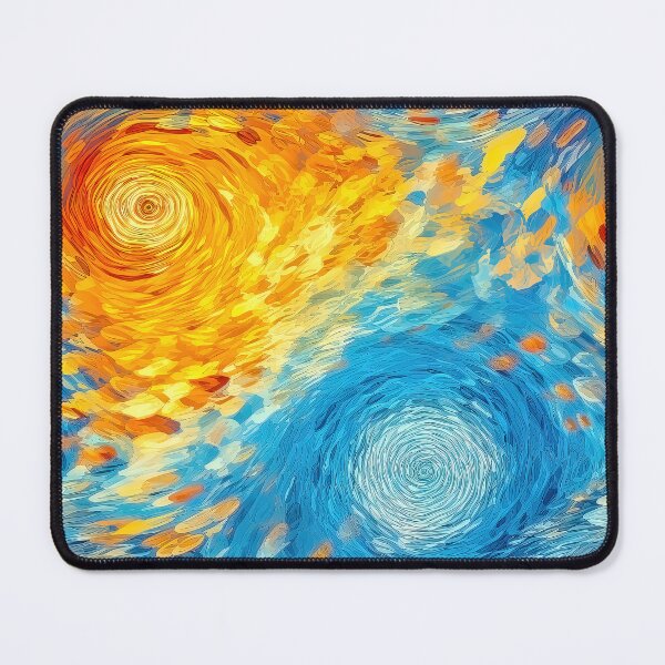 Item preview, Swirling Sunset Sea – Impressionist Sun and Waves designed and sold by helgekerler.