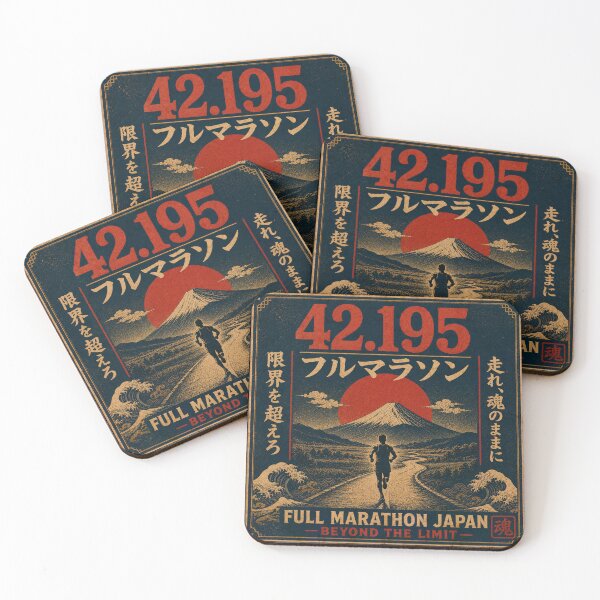 Item preview, 42.195 Full Marathon Japan Beyond the Limit Japanese Vintage Running T-Shirt Art designed and sold by Locker39.