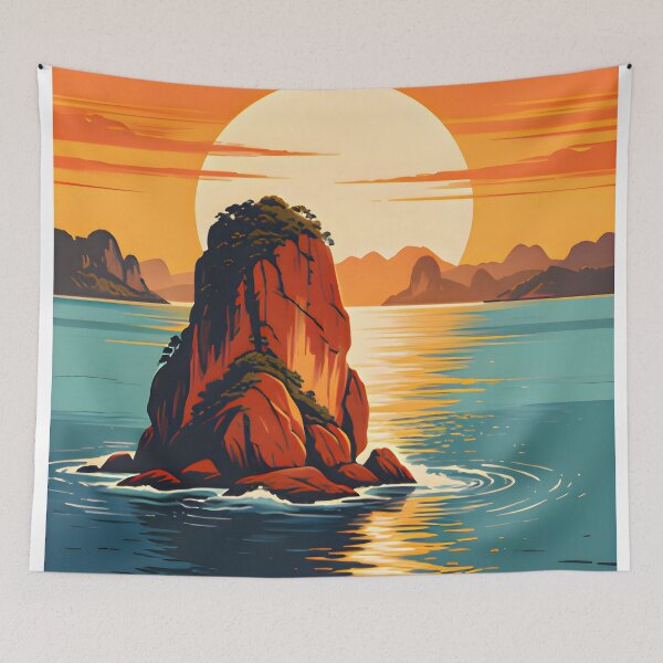 Item preview, Hin Daeng – Retro Sunset Poster designed and sold by Spirit of Siam.