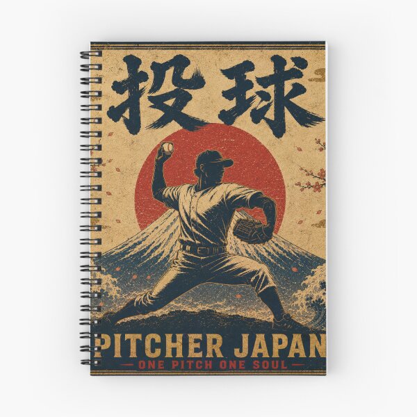 Item preview, Pitcher Japan One Pitch One Soul Japanese Vintage Baseball T-Shirt Art designed and sold by Locker39.