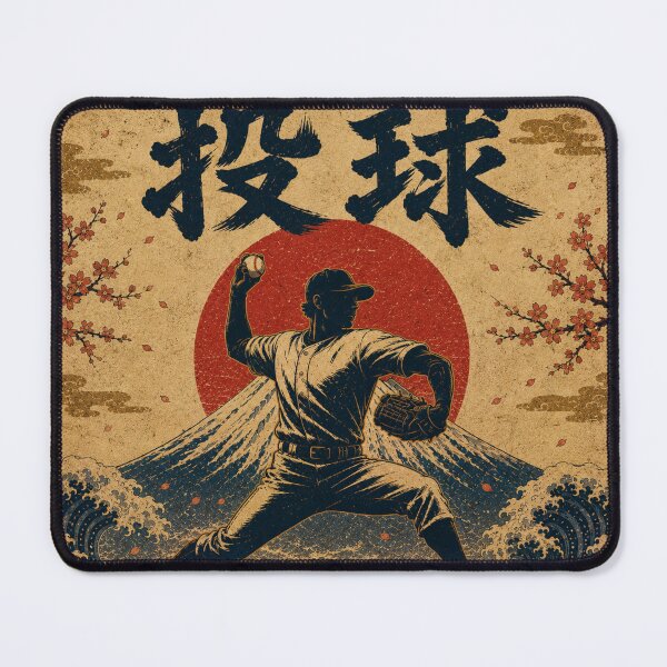 Item preview, Pitcher Japan One Pitch One Soul Japanese Vintage Baseball T-Shirt Art designed and sold by Locker39.