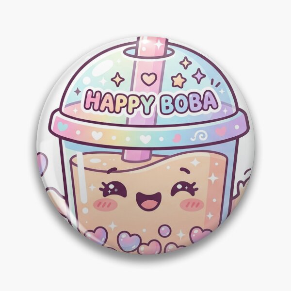 Item preview, Happy Heart Boba Tea Kawaii Sticker designed and sold by CuteRage.