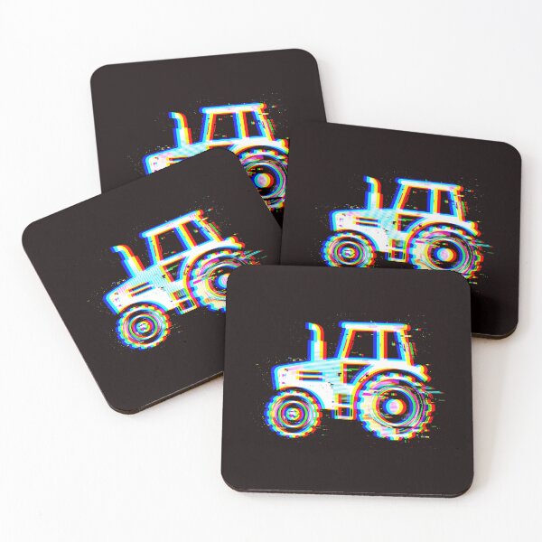 Item preview, Glitch Art Tractor Digital Farming Style designed and sold by SplashTastic.