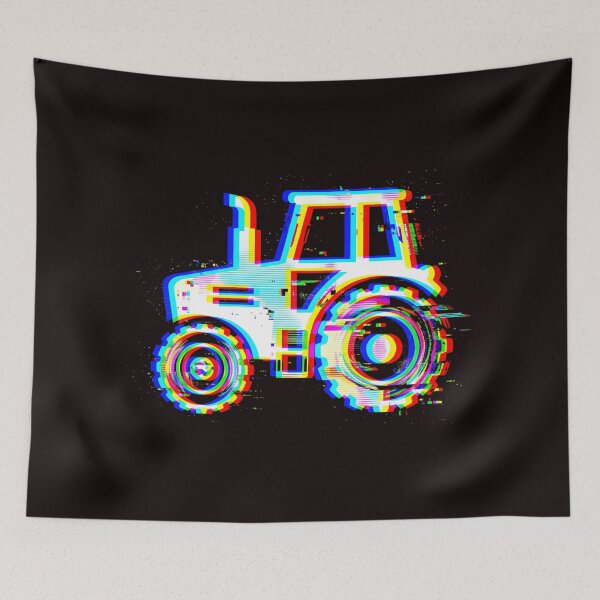 Item preview, Glitch Art Tractor Digital Farming Style designed and sold by SplashTastic.
