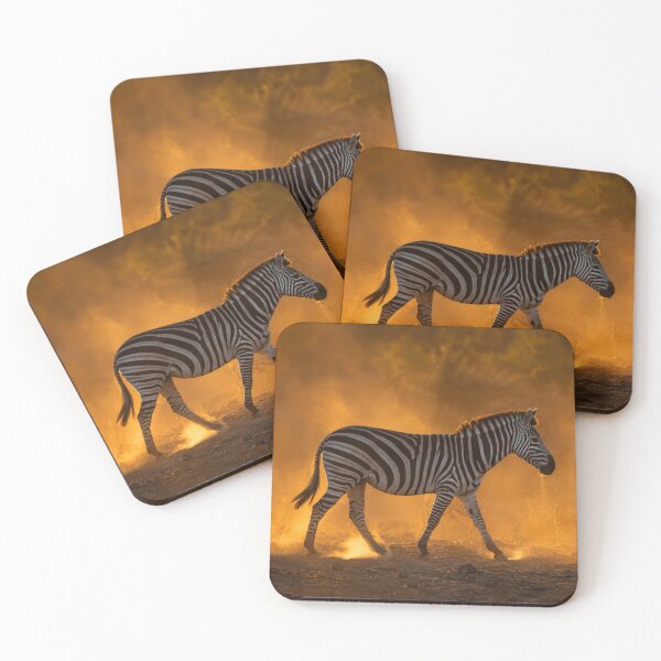 Item preview, Majestic Zebra Walking Through Golden Dust at Sunset | African Wildlife Fine Art Photography designed and sold by ApexAnimal Art.