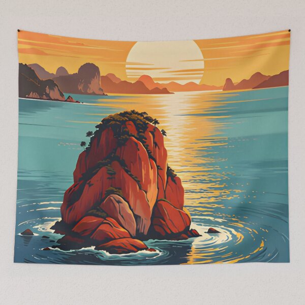 Item preview, Thailand Dive Paradise – Hin Daeng Sunset Illustration designed and sold by Spirit of Siam.