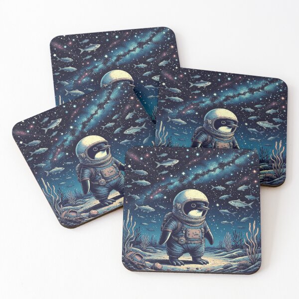 Item preview, Cosmic Penguin Explorer – Space and Ocean Fantasy designed and sold by Dogandesighn.