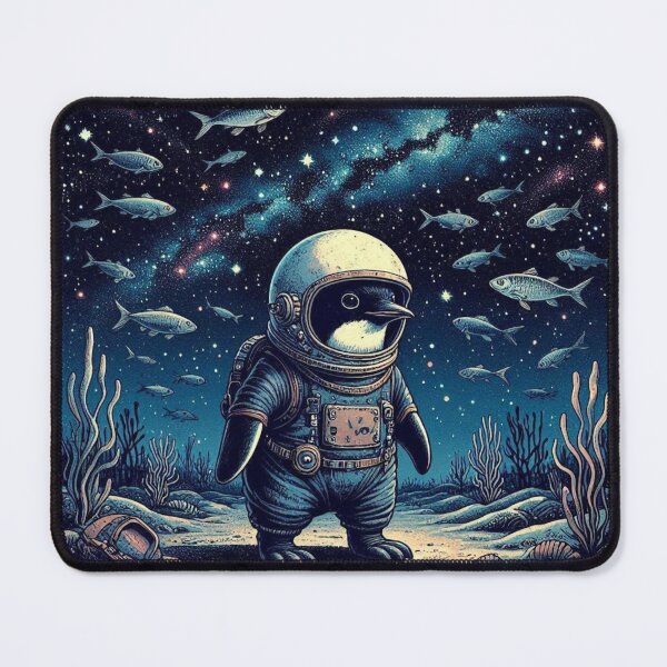 Item preview, Cosmic Penguin Explorer – Space and Ocean Fantasy designed and sold by Dogandesighn.