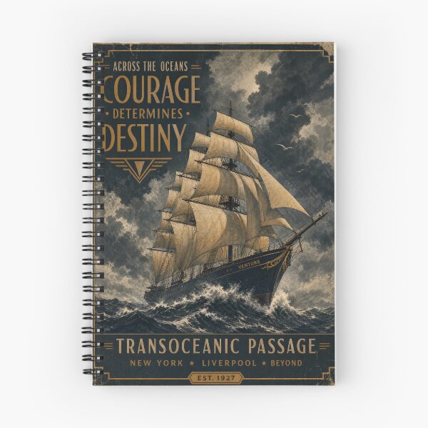 Item preview, Vintage Tall Ship Sailing – Art Deco Nautical Travel Poster designed and sold by Jandedan.