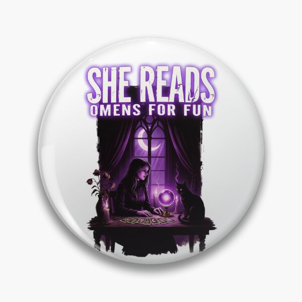 Item preview, She Reads Omens for Fun, Witch Tarot Crystal Ball Gothic Horror Vintage 80s designed and sold by CryptReel.
