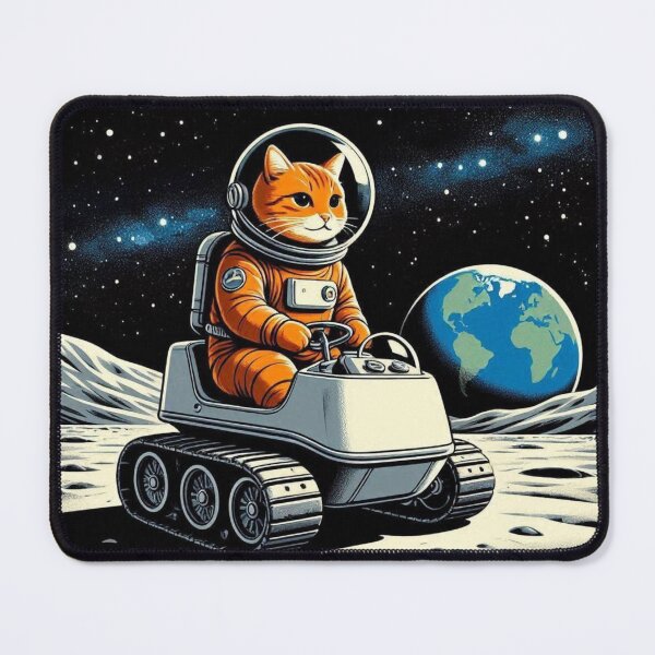Item preview, Cosmic Cat Astronaut – Whimsical Lunar Rover designed and sold by Dogandesighn.