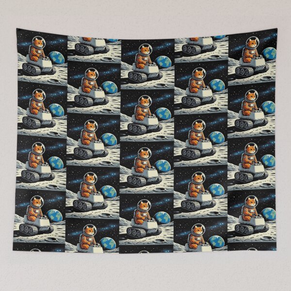 Item preview, Cosmic Cat Astronaut – Whimsical Lunar Rover designed and sold by Dogandesighn.