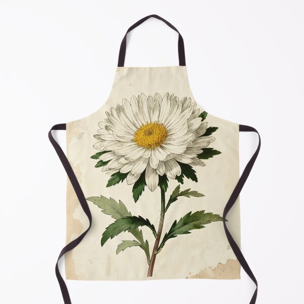 Item preview, Vintage White Aster Botanical Illustration - Antique Floral Art designed and sold by Darlin8888.
