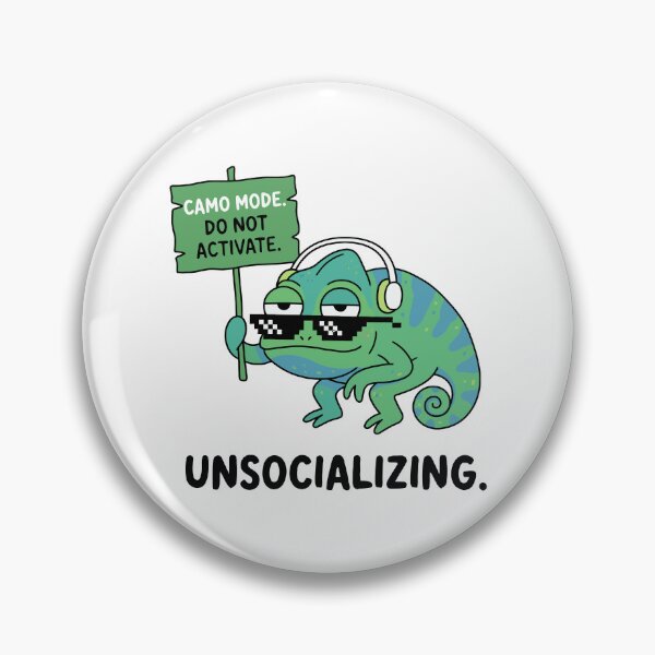 Item preview, Funny Unsocializing Chameleon Camo Mode Introvert designed and sold by Amir Faysal.