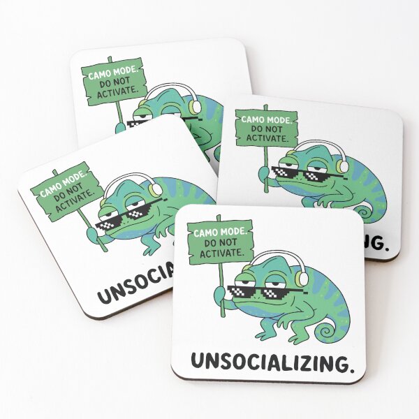 Item preview, Funny Unsocializing Chameleon Camo Mode Introvert designed and sold by Amir Faysal.