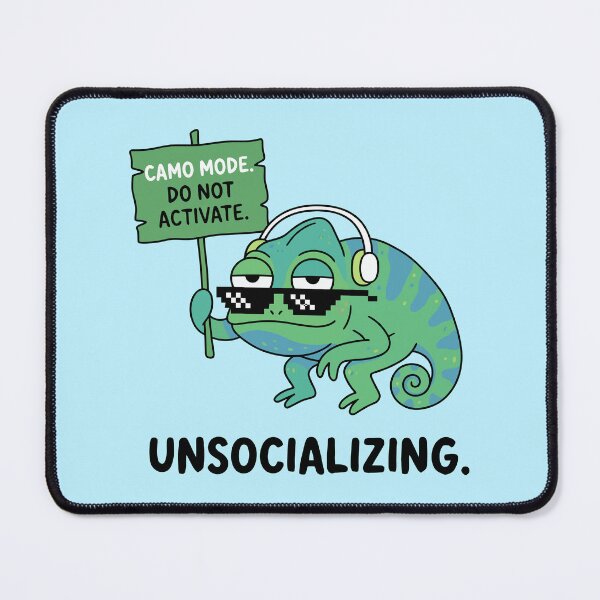 Item preview, Funny Unsocializing Chameleon Camo Mode Introvert designed and sold by Amir Faysal.