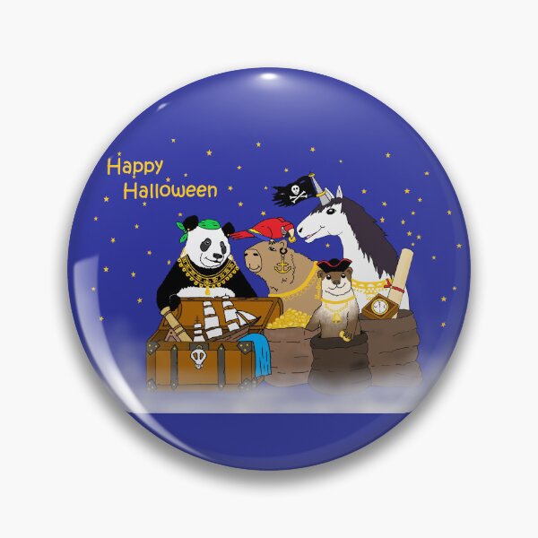 Item preview, Happy Halloween Pirate Capybara, Otter, Panda, Parrot, and Unicorn designed and sold by JoyousArt4u.