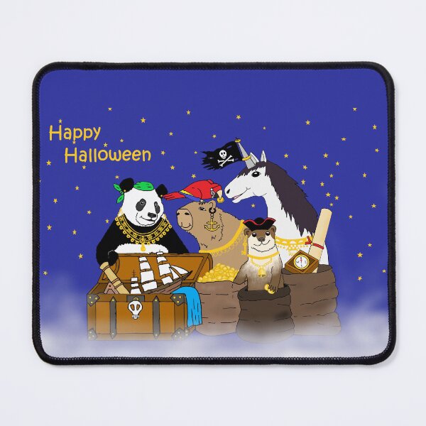 Item preview, Happy Halloween Pirate Capybara, Otter, Panda, Parrot, and Unicorn designed and sold by JoyousArt4u.