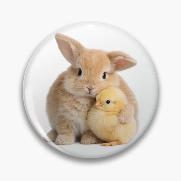 Item preview, Cute Animals - Bunny Snuggling with Baby Chick designed and sold by Giddy Bear Gifts.