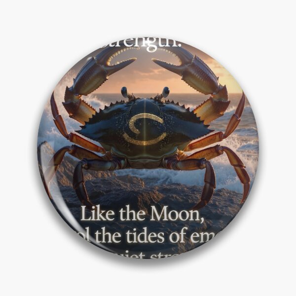 Item preview, Mystical Cancer Zodiac Crab Moon Tide Emotional Strength Art designed and sold by Zodiac Celestial Art.