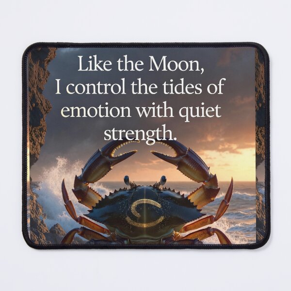 Item preview, Mystical Cancer Zodiac Crab Moon Tide Emotional Strength Art designed and sold by Zodiac Celestial Art.