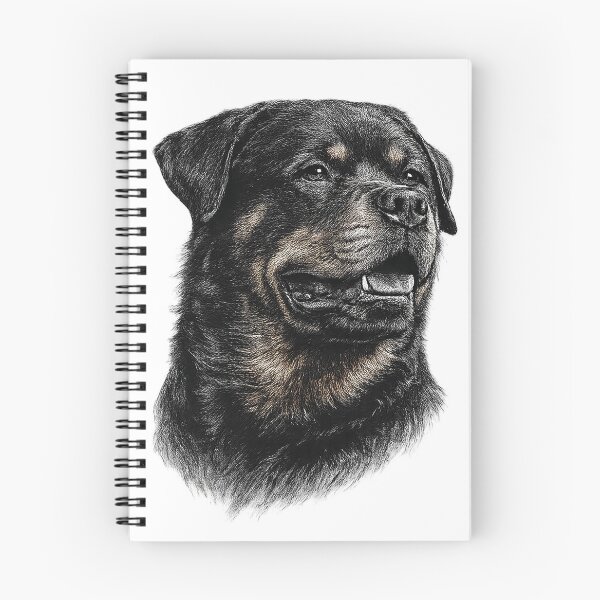 Item preview, Monochrome engraved illustration of a Rottweiler designed and sold by Inspired Arts.
