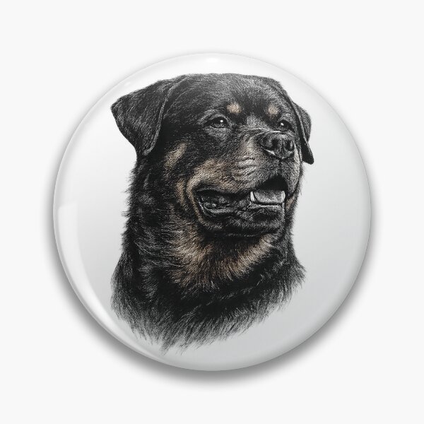 Item preview, Monochrome engraved illustration of a Rottweiler designed and sold by Inspired Arts.