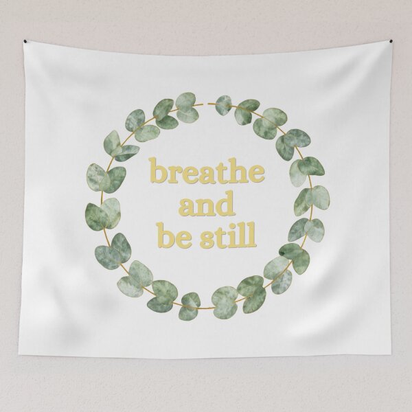 Item preview, Breathe and Be Still – Cozy Minimalist Lifestyle Typography designed and sold by CosmicQuietLab.