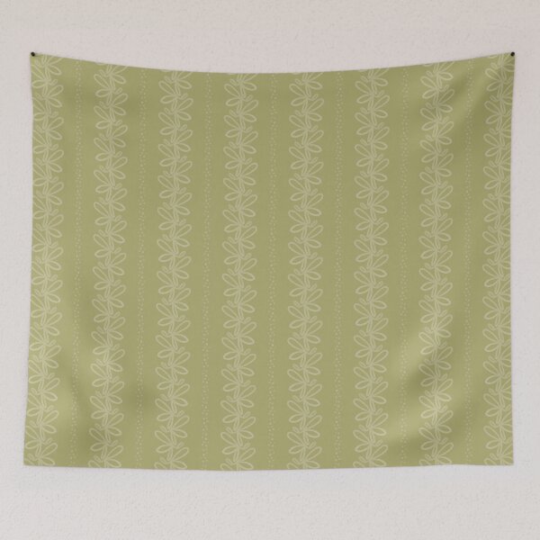 Item preview, Cottage Botanical Leaf Stripes Pattern in Olive Sage designed and sold by kierkegaard.