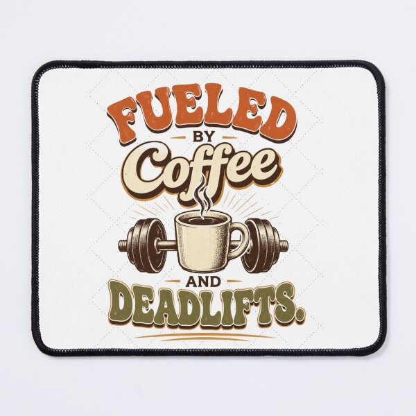 Item preview, Fueled By Coffee And Deadlifts Retro Gym Workout designed and sold by TheGymArt.