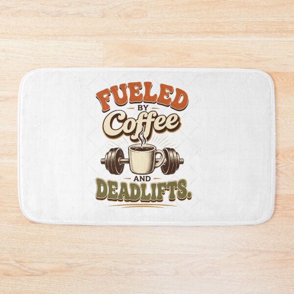 Item preview, Fueled By Coffee And Deadlifts Retro Gym Workout designed and sold by TheGymArt.