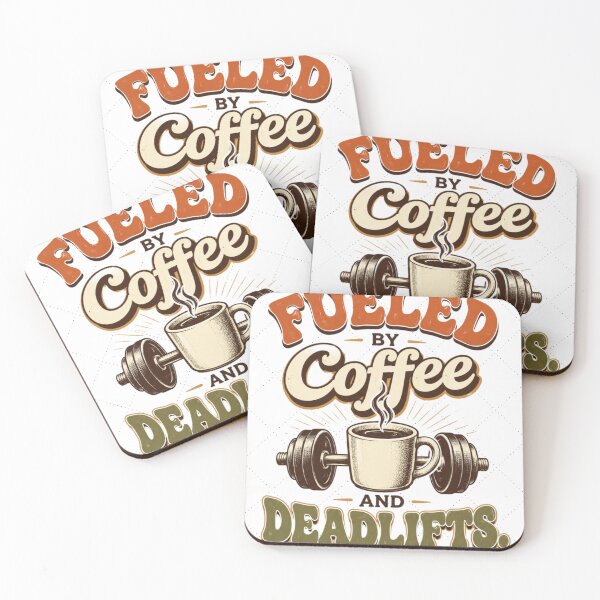 Item preview, Fueled By Coffee And Deadlifts Retro Gym Workout designed and sold by TheGymArt.