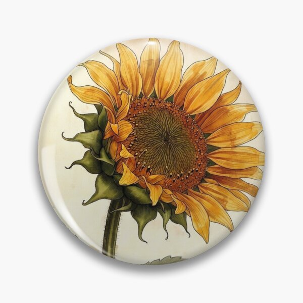 Item preview, Vintage Sunflower Botanical Illustration - Antique Helianthus Flower Art designed and sold by Darlin8888.