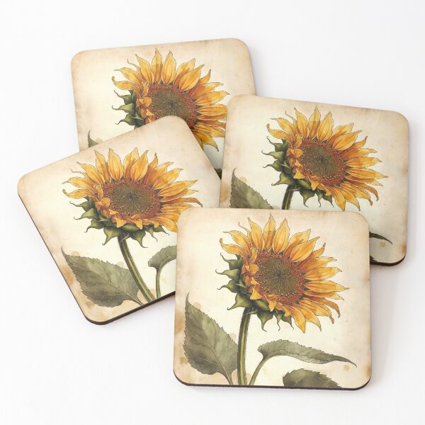 Item preview, Vintage Sunflower Botanical Illustration - Antique Helianthus Flower Art designed and sold by Darlin8888.