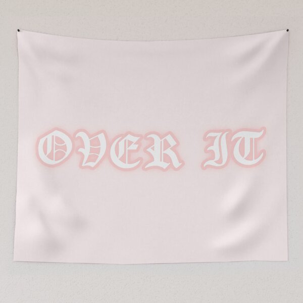 Item preview, Pastel "Over It" Gothic Old English Text | Cute Pink Y2K Gothic Typography designed and sold by KawaiiTexts.