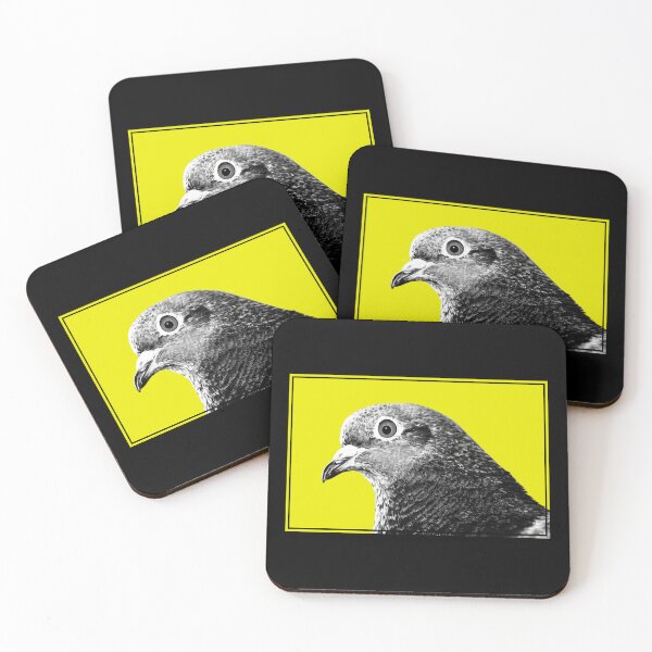 Item preview, Urban Pigeon Portrait on Yellow Background | Pop Art Bird Photography designed and sold by pigeonlovrs.