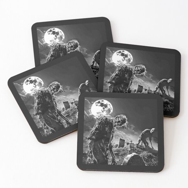 Item preview, Undead Zombies in Moonlit Graveyard Gothic Horror Art designed and sold by inkoutninja.